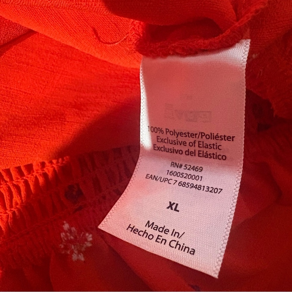 Sofia Jeans  Women's Plus Double Ruffle Embroidered Top Size XL, Red Alert - Picture 4 of 8